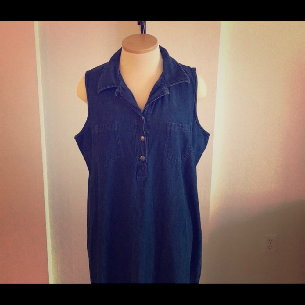 Vintage Sleeveless Denim Dress
